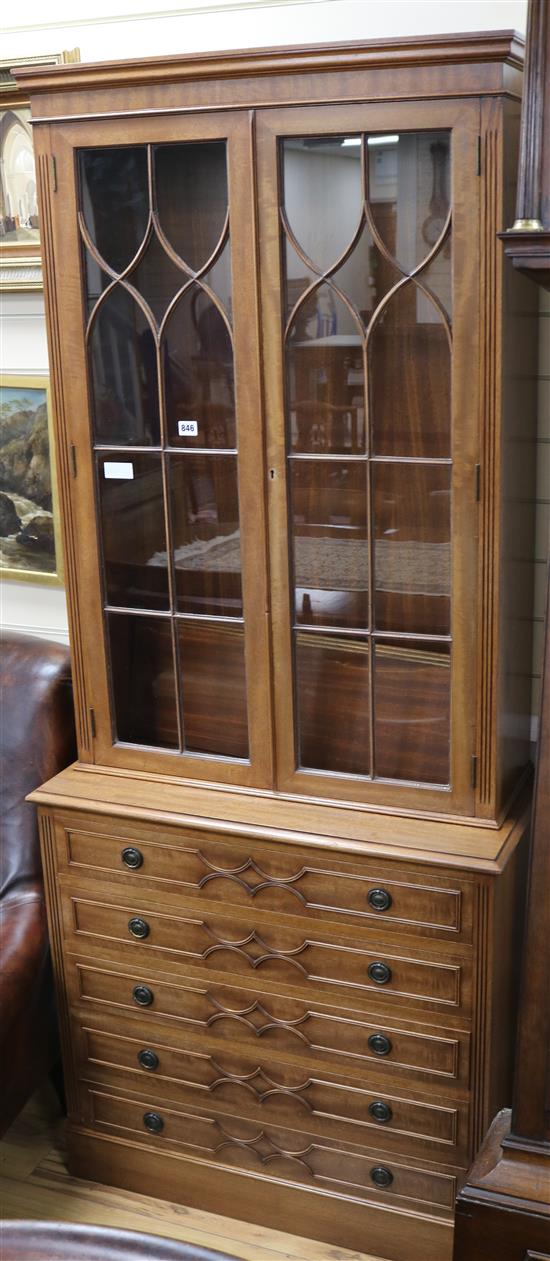 A George III style mahogany glazed cabinet W.82cm